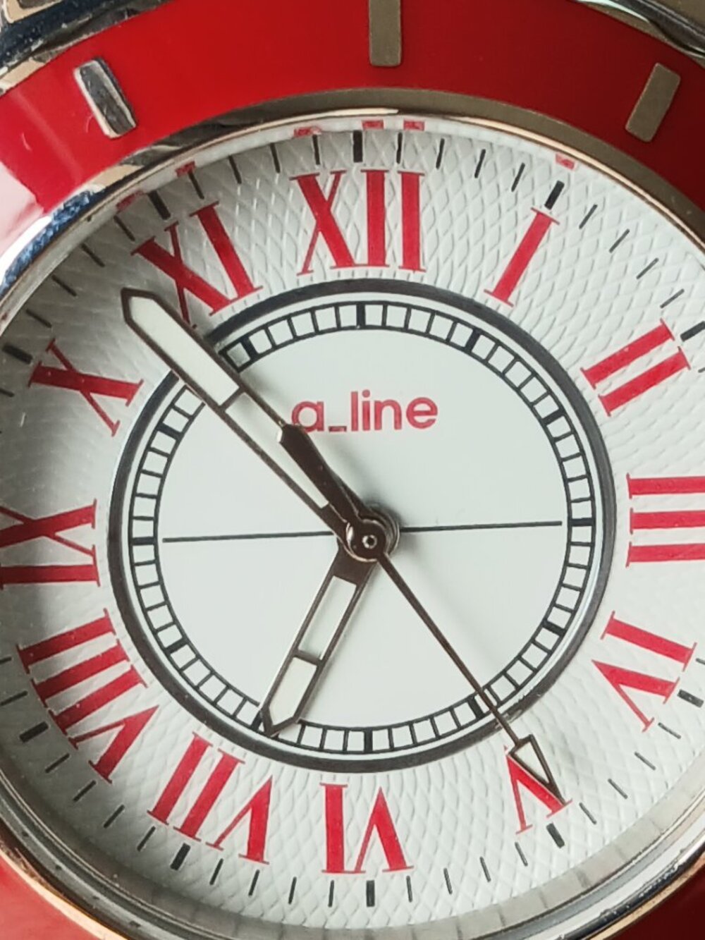 a line watch unisex red and steel